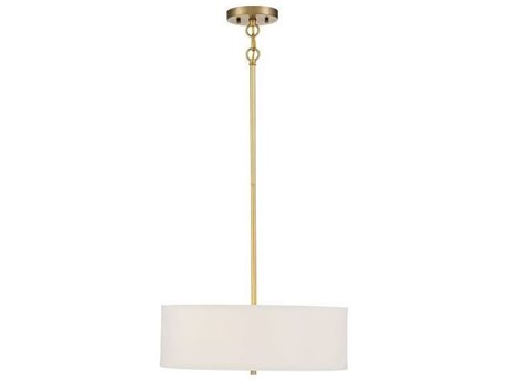 Savoy House Meridian 3-Light Warm Brass Drum Geometric Pendant