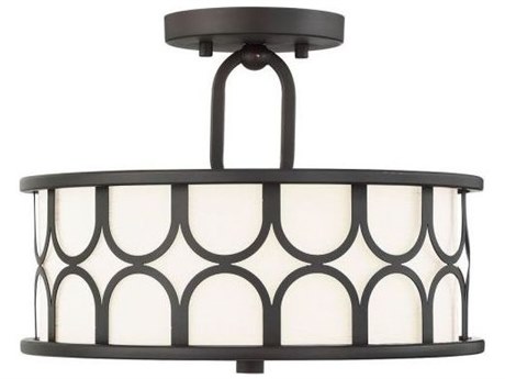 Savoy House Meridian 2-Light Oil Rubbed Bronze Drum Semi Flush Mount