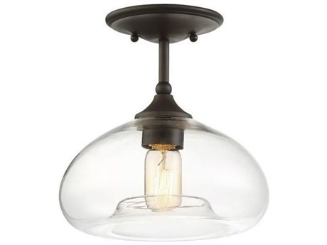 Savoy House Meridian 1-Light Oil Rubbed Bronze Glass Dome Semi Flush Mount