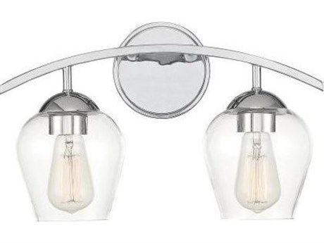 Savoy House Meridian 2-Light Chrome Glass Vanity Light