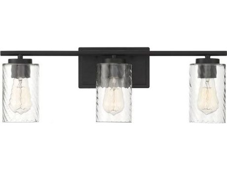 Savoy House Meridian 3-Light Matte Black Glass Vanity Light