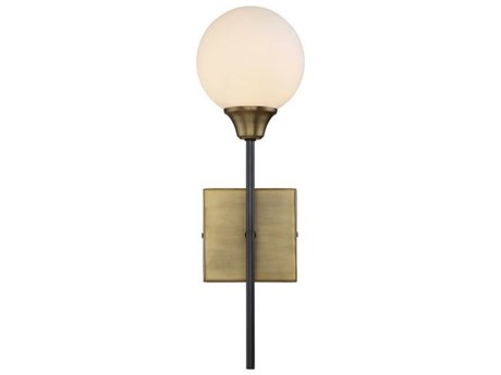 Savoy House Meridian 1-Light Oiled Rubbed Bronze Natural Brass Glass Wall Sconce