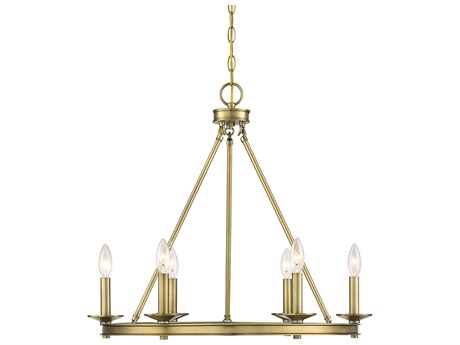 Savoy House Middleton 6-Light Warm Brass Candelabra Chandelier