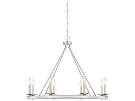 Savoy House Middleton 8-Light Satin Nickel Candelabra Chandelier