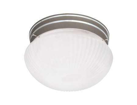Savoy House Flush Mount 2-Light Satin Nickel Glass Bowl