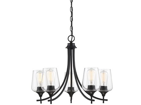Savoy House Octave 5-Light Black Glass Chandelier