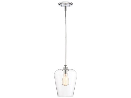 Savoy House Octave 1-Light Polished Chrome Glass Bell Mini Pendant