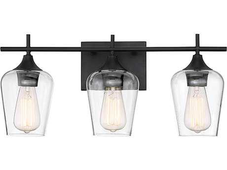 Savoy House Octave 3-Light English Bronze Glass Vanity Light