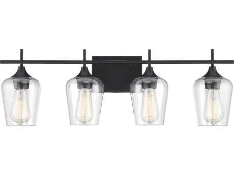 Savoy House Octave 4-Light Black Glass Vanity Light