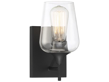 Savoy House Octave 1-Light Black Glass Wall Sconce