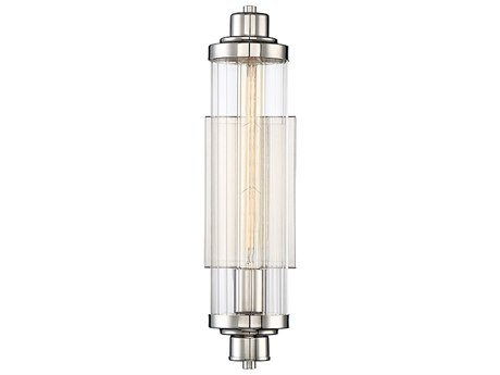 Savoy House Pike 1-Light Polished Nickel Glass Wall Sconce