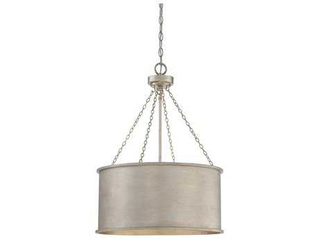 Savoy House Rochester 4-Light Silver Patina Nickel Drum Pendant