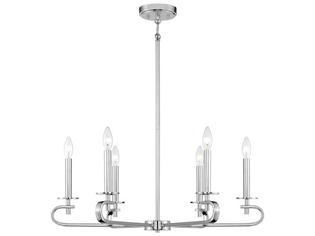 Savoy House Torino 6-Light Polished Nickel Candelabra Tiered Chandelier