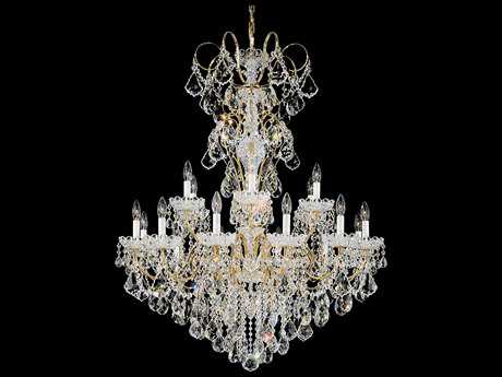 Schonbek New Orleans 18-Light8-Light Gold Crystal Candelabra Chandelier