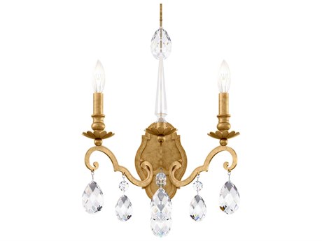Schonbek Renaissance Nouveau 2-Light Heirloom Gold Crystal Wall Sconce