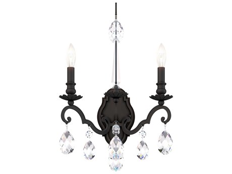 Schonbek Renaissance Nouveau 2-Light Black Crystal Wall Sconce