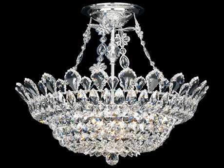 Schonbek Trilliane 10-Light Silver Crystal Bowl Semi Flush Mount