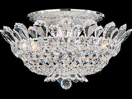 Schonbek Trilliane 8-Light Silver Crystal Bowl Flush Mount