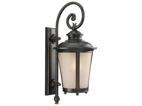 Sea Gull Lighting Cape May Burled Iron 1 Glass LED Outdoor Wall Light