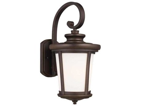 Sea Gull Lighting Crowell Antique Bronze Glass Outdoor Wall Light 