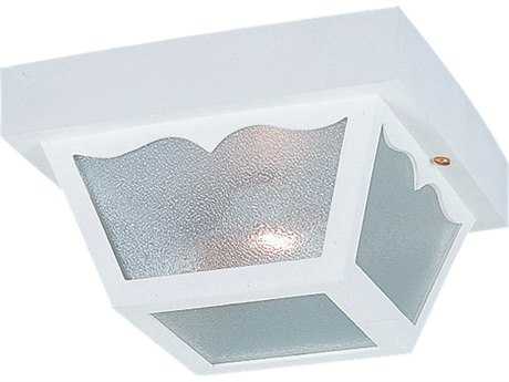 Sea Gull Lighting Outdoor Ceiling White 2 Glass Light