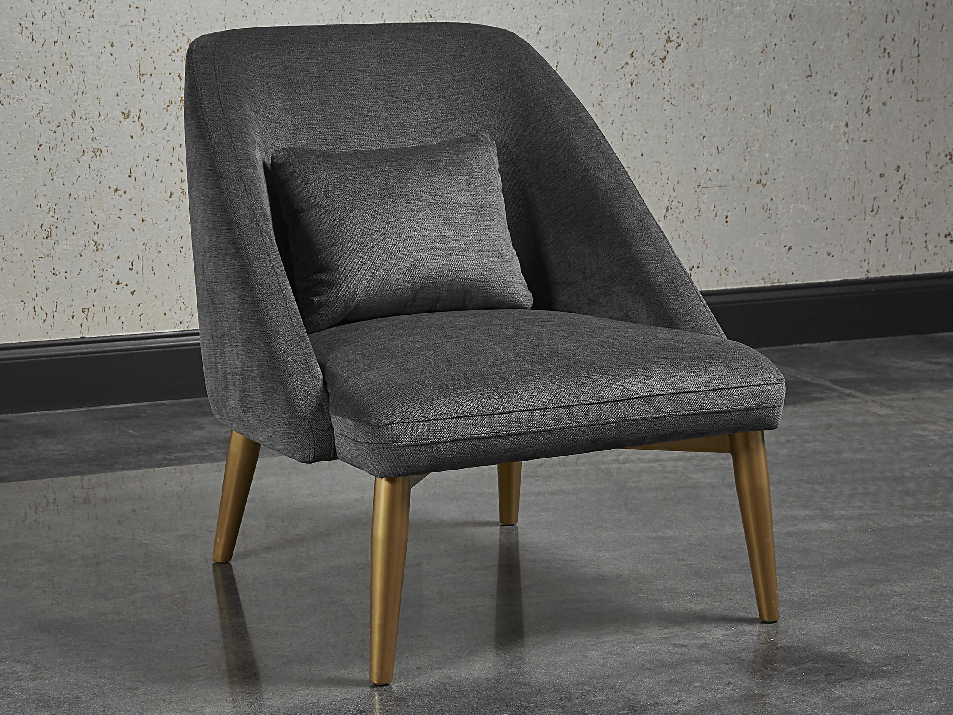 Sunpan Modern Home Irongate Polo Club Kohl Grey / Brass Accent Chair