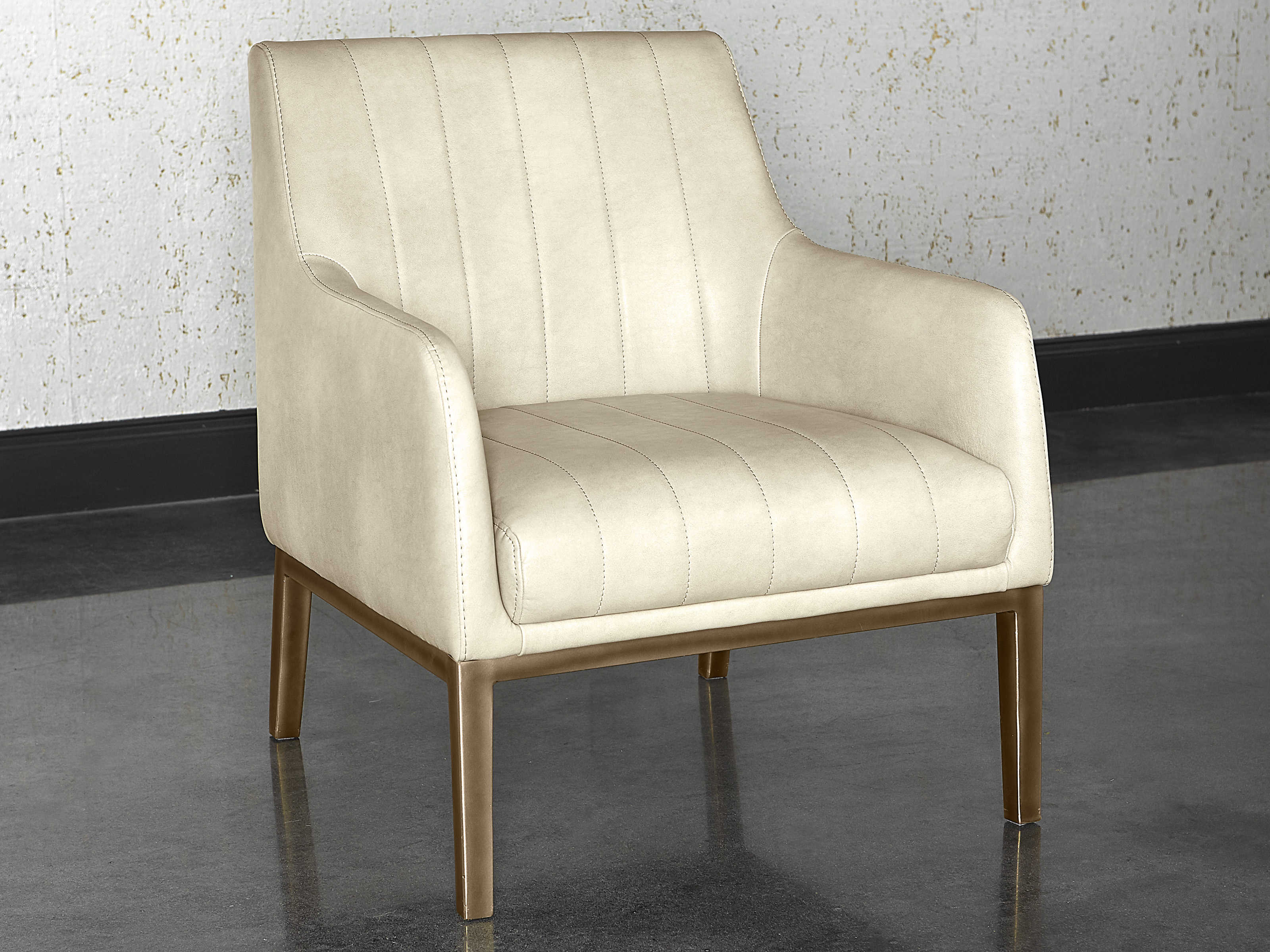 Sunpan Modern Home Irongate Bravo Cream Rustic Bronze Accent Chair Spn105244