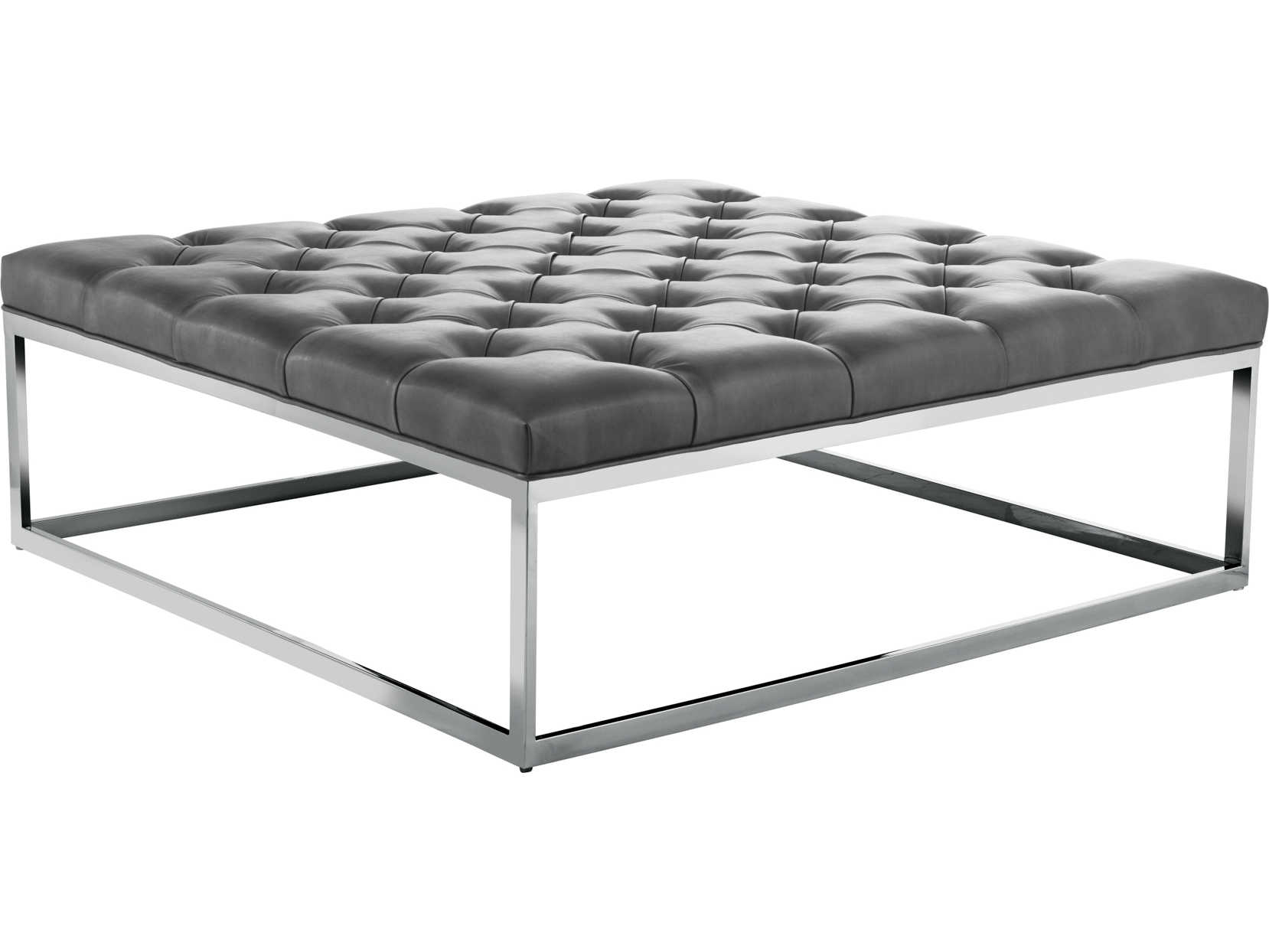 Sunpan Sutton Polished Stainless Steel Nobility Grey / Ottoman | SPN34008