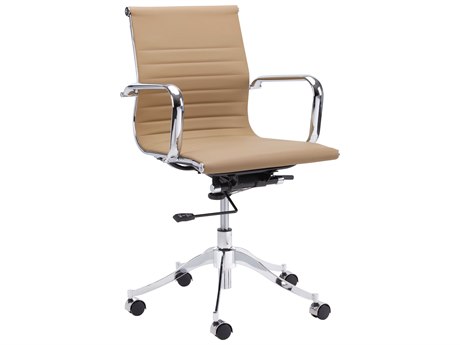 Sunpan Urban Unity Brown Faux Leather Adjustable Swivel Computer Office Chair