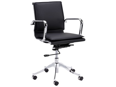 Sunpan Urban Unity Black Faux Leather Adjustable Swivel Computer Office Chair