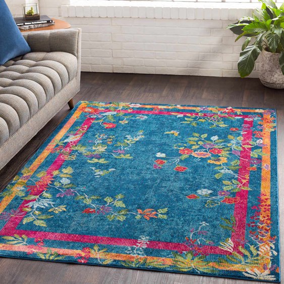 Surya Aura Silk Sky Blue Bright Navy Purple Pink Red Rose - Pink And Lime Green Area Rug Surya Aura Silk Sky Blue Bright Navy Purple Pink Red Rose - Pink And Lime Green Area Rug