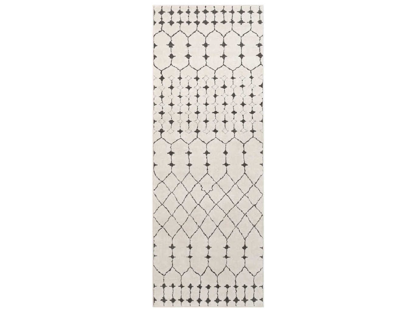 Surya Bahar Charcoal / Beige Runner Area Rug | SYBHR2312RUN