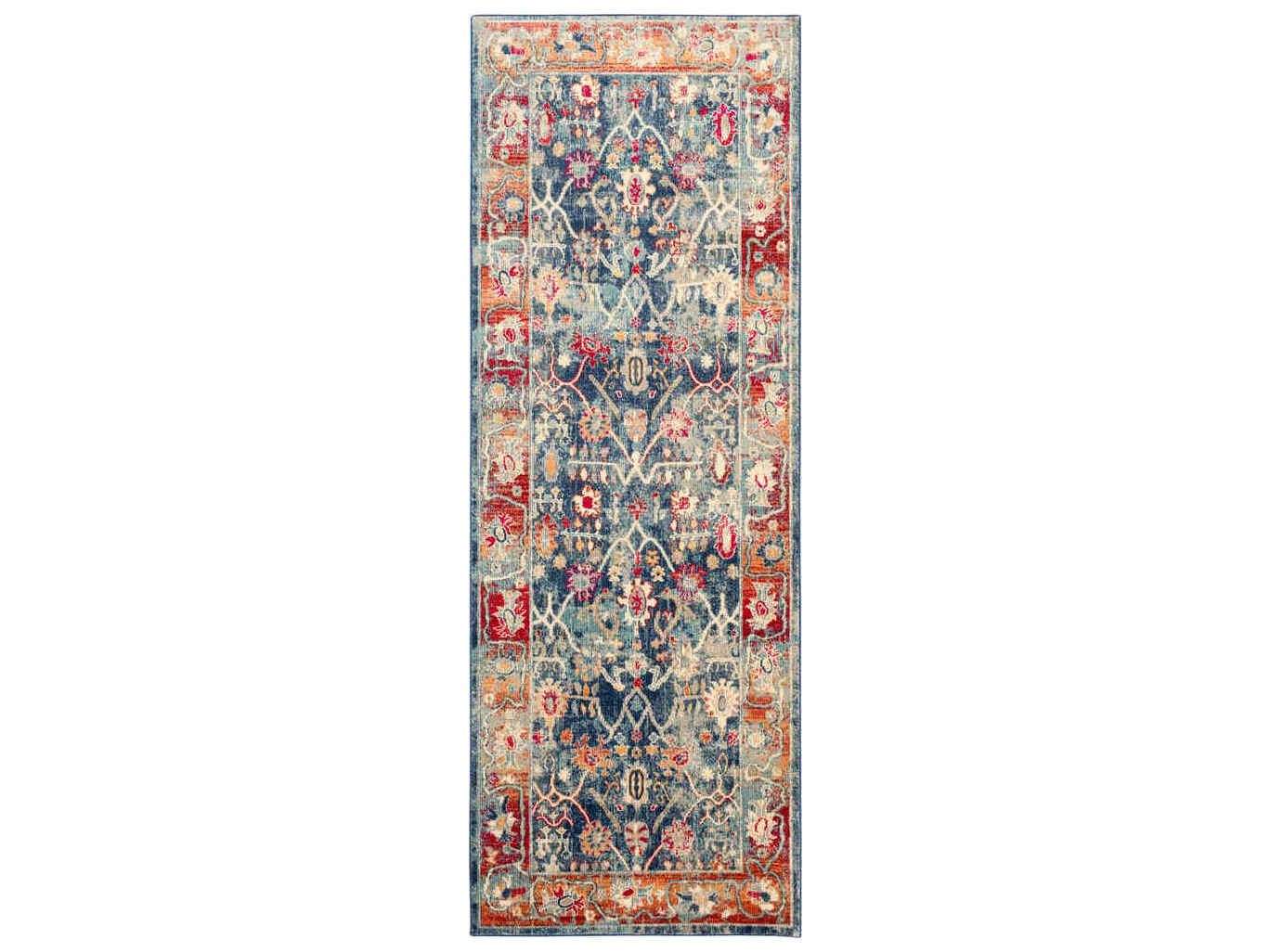 Surya Bohemian Navy Charcoal Bright, Teal And Red Rug