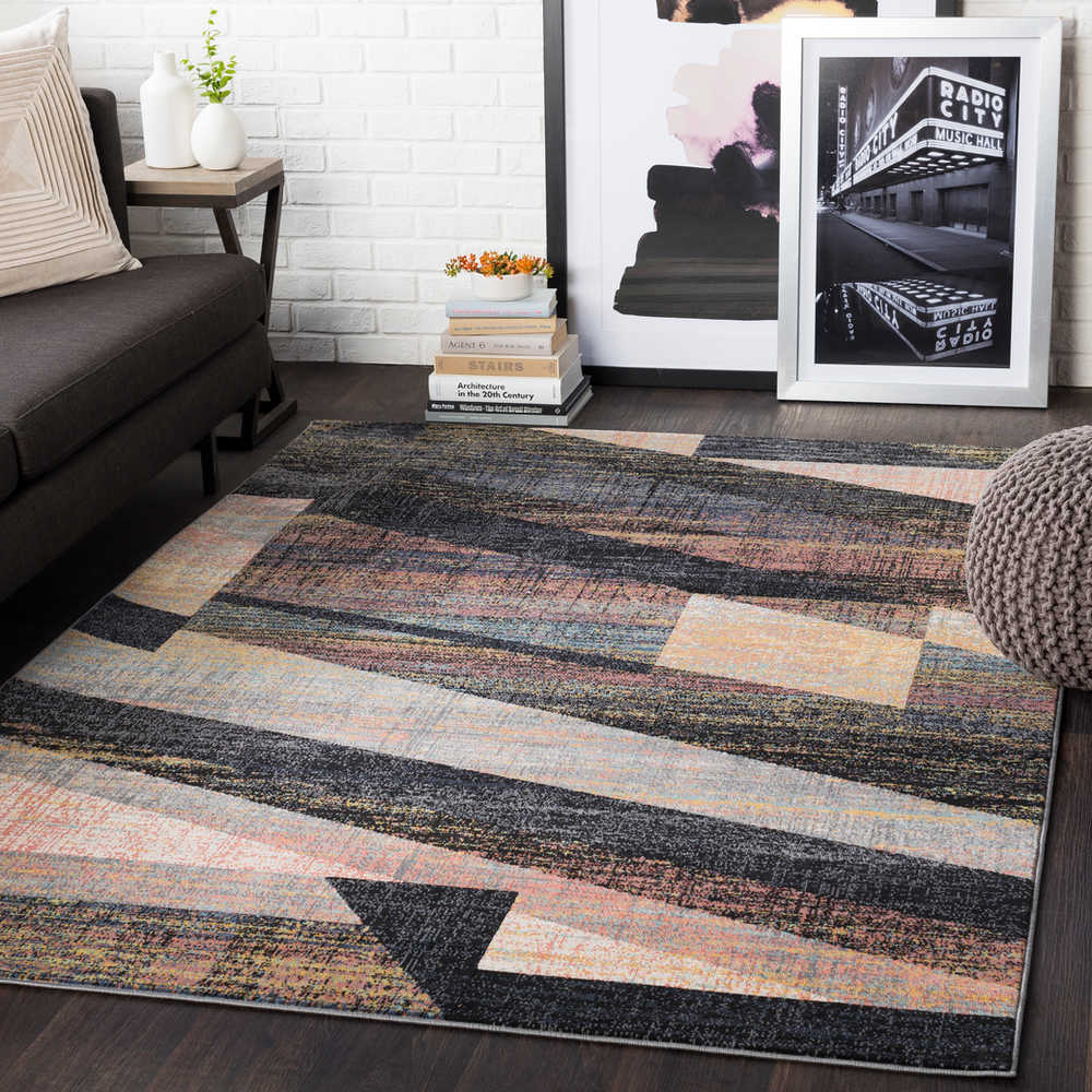 Surya City Coral Beige Khaki Black Taupe Light Gray Mustard Aqua Charcoal Rectangular Area Rug Sycit2354rec