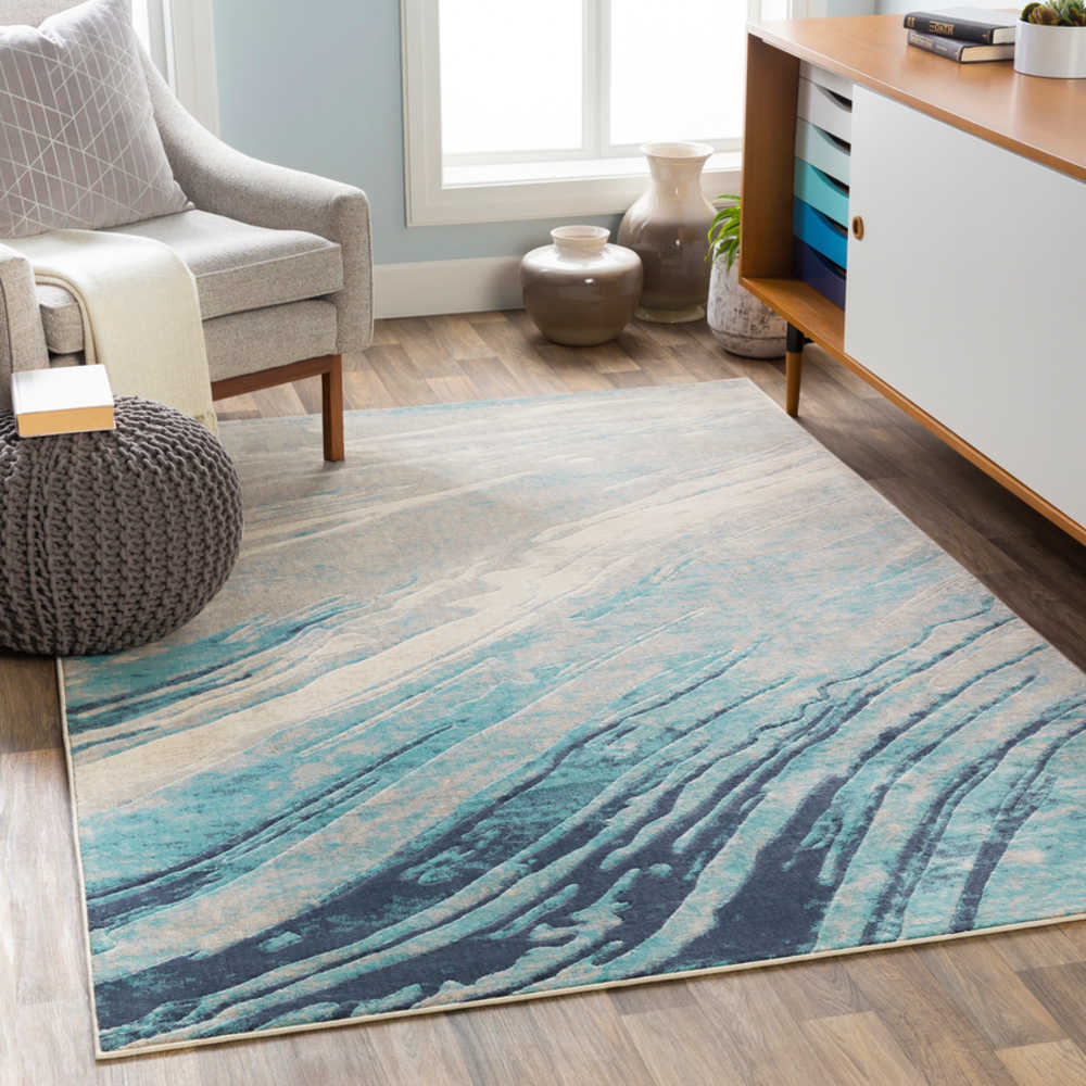 Surya City Aqua / Light Gray / Beige Rectangular Area Rug SYCIT2389REC