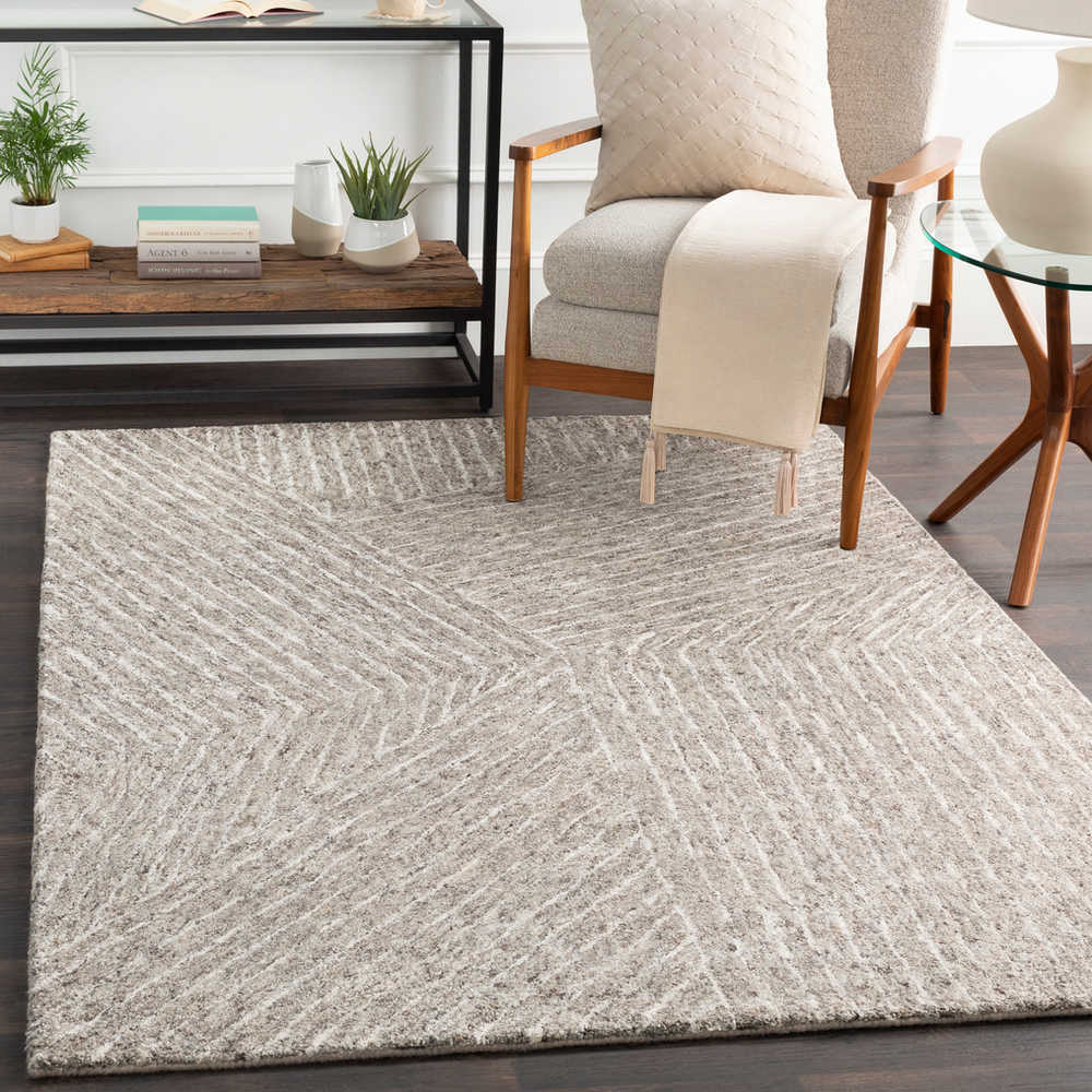 Surya Falcon Camel White Dark Brown Taupe Rectangular Area Rug