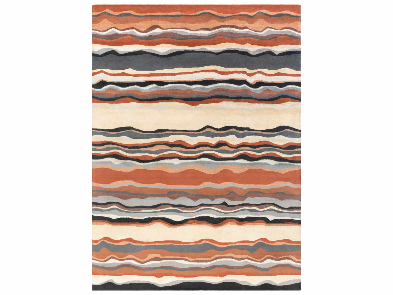 Surya Forum Rectangular Tan, Khaki & Rust Area Rug | SYFM7192REC