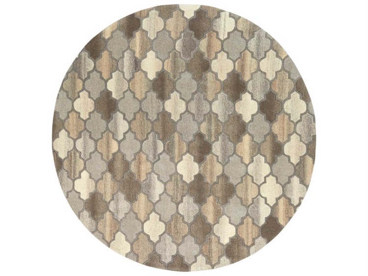Surya Forum Dark Brown Charcoal Taupe Khaki Beige Camel Black Round Area Rug Syfm7208rou