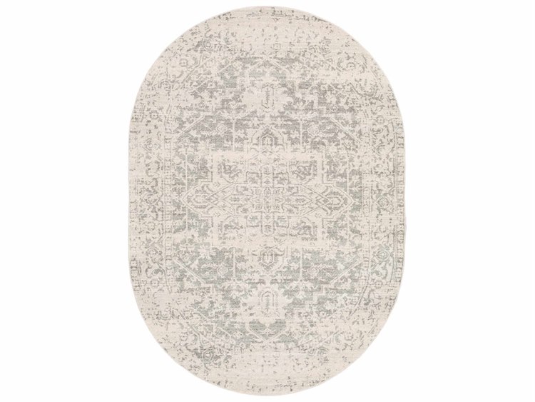 Surya Harput Charcoal Light Gray Beige Oval Area Rug