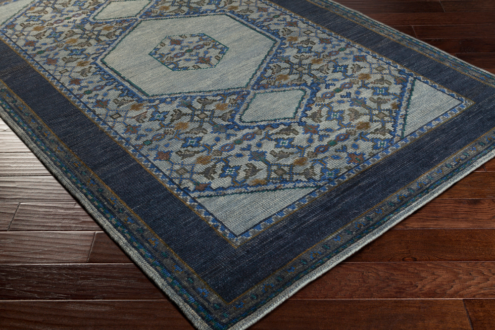 Surya Haven Rectangular Denim Navy Black Area Rug