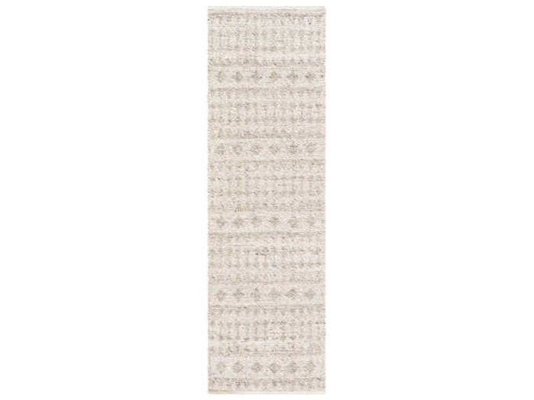 Surya Ingrid Metallic Silver White Runner Area Rug Sying2006run