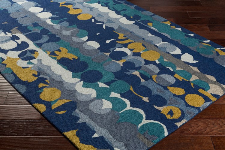 Surya Inman Rectangular Dark Blue Denim Teal Area Rug