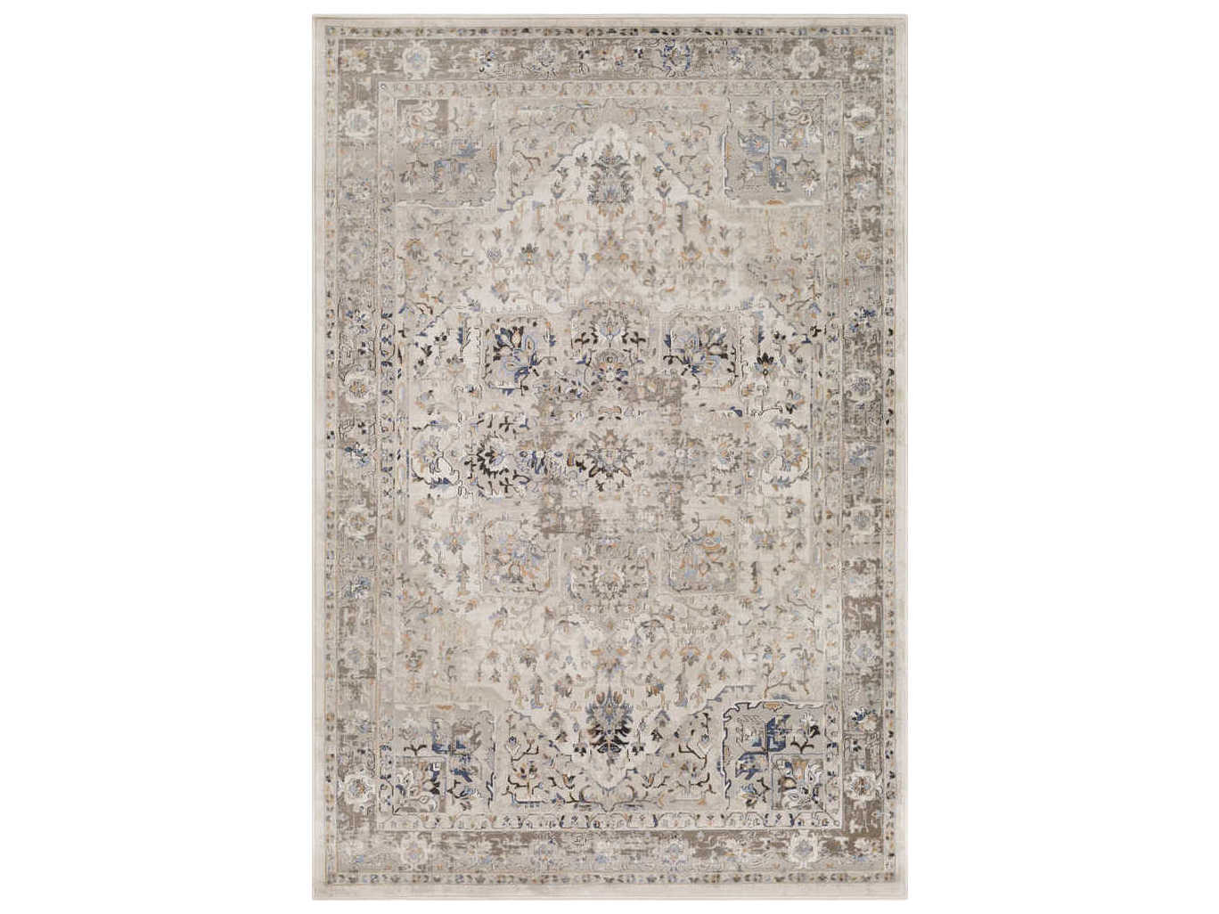 Surya Kaitlyn Ivory Light Gray Dark Brown Navy Sky Blue Wheat Rectangular Area Rug