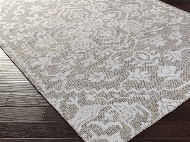 Surya Kinnara Rectangular Light Gray Area Rug Surya Kinnara Rectangular Light Gray Area Rug