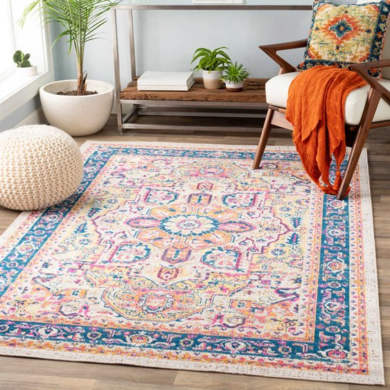Surya Konya Navy Saffron Er Fuchsia Light Gray Cream Eggplant Surya Konya Navy Saffron Er Fuchsia Light Gray Cream Eggplant Teal Rectangular Area Rug Kon 1012 Rec
