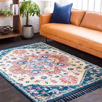 Surya Love Navy Sky Blue Ivory Burnt Orange Peach Bright Pink Yellow Rectangular Area Rug Surya Love Navy Sky Blue Ivory Burnt Orange Peach Bright Pink Yellow Rectangular Area Rug