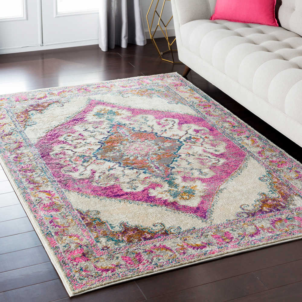 Surya Marrakesh Bright Pink Ivory Camel Light Gray Purple Teal Burnt Orange Rectangular Area Rug
