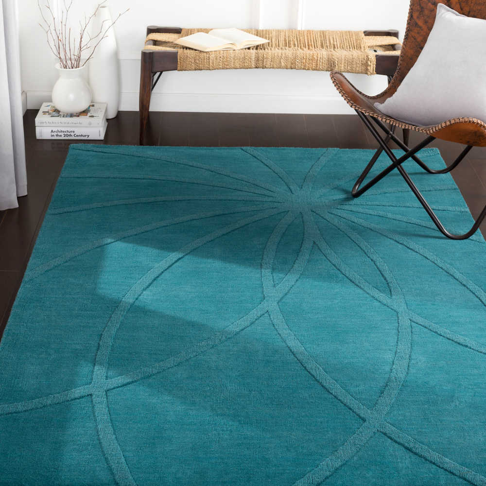 Surya Mystique Teal Rectangular Area Rug SYM5461REC