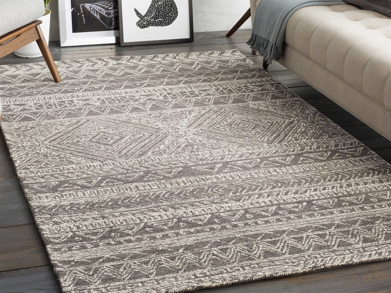 Surya Newcastle Charcoal / Cream Rectangular Area Rug | SYNCS2311REC