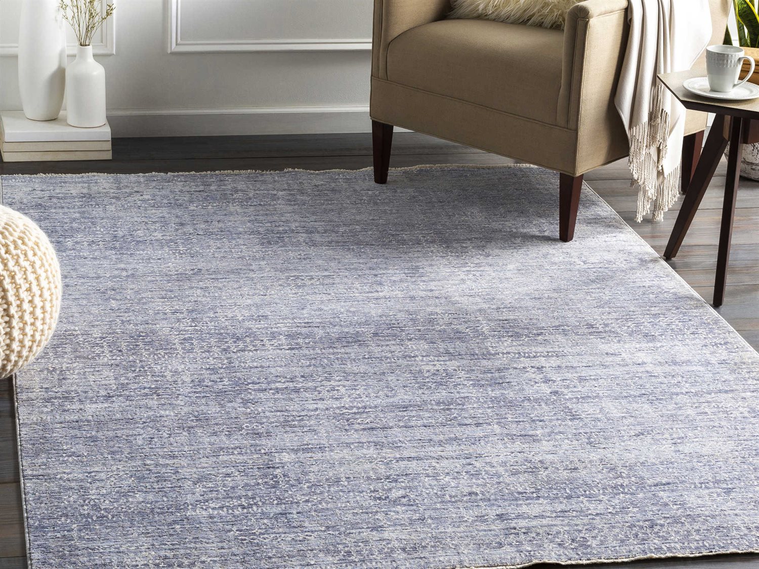 Surya Presidential Bright Blue / Ivory Rectangular Area Rug | SYPDT2315REC